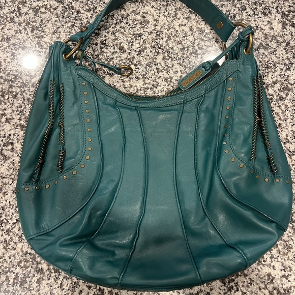 Isabella Fiore Vintage Teal Hobo Bag - Picture 2 of 5